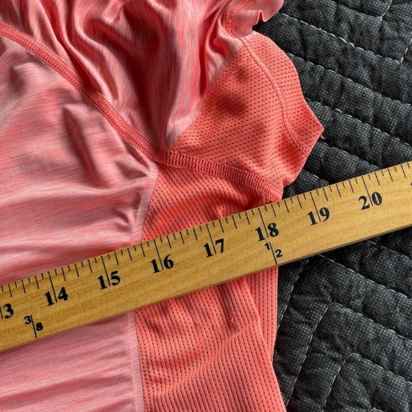 Athleta Activewear Top Womens Medium Orange Mesh Side Panel Athletic - Picture 9 of 11